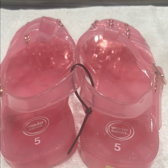 Wonder Nation Pink Jelly Sandals with Slingback Strap - Picture 2 of 4